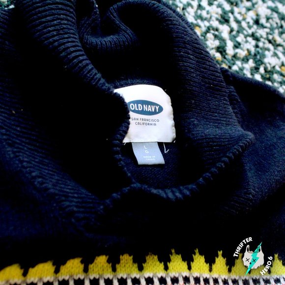 Winter Old Navy Neon and White Sweater - Picture 2 of 3